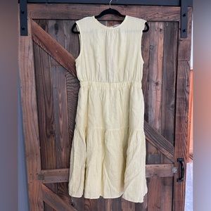 Everlane light yellow linen dress